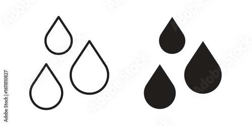 Tear drop icon logo set. thin line concept simple icon or design element