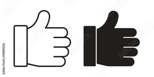 Thumb up icon logo set. thin line concept simple icon or design element