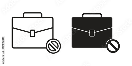 Unemployment icon logo set. thin line concept simple icon or design element