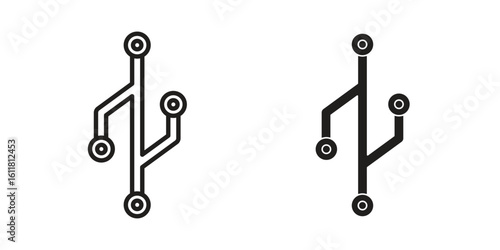 Version control icon logo set. thin line concept simple icon or design element