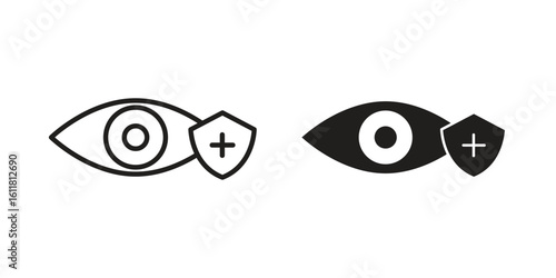 Vision insurance icon logo set. thin line concept simple icon or design element