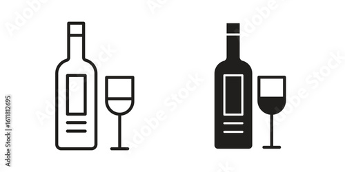 Vodka icon logo set. thin line concept simple icon or design element