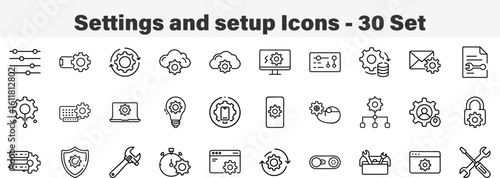 User Settings and Setup UI Control Icon Set