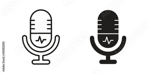 Voice recognition icon logo set. thin line concept simple icon or design element
