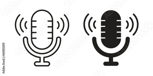 Voice recording icon logo set. thin line concept simple icon or design element