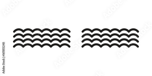 Wave icon logo set. thin line concept simple icon or design element