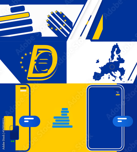 Digital Euro Banner abstrac...