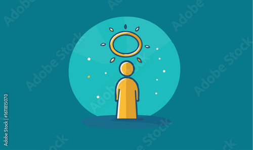 Radiant individual bathed in light, symbolizing inspiration, creativity, and breakthrough ideas.