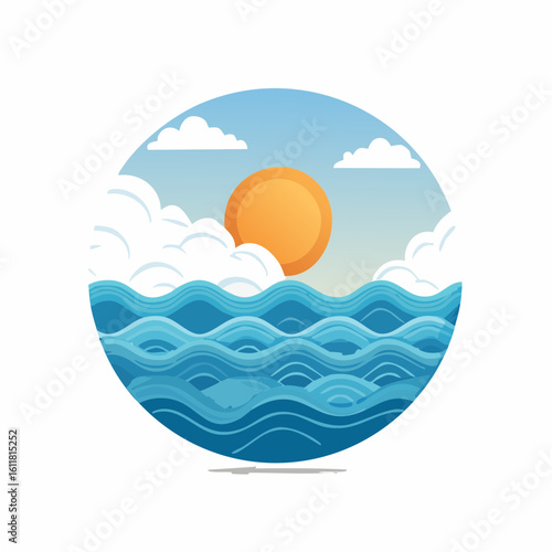 Serene oceanic vista embodying tranquility nature's embrace minimalist design