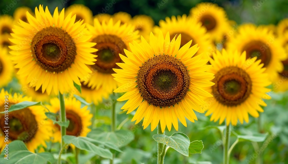 Naklejka premium Vibrant sunflower field