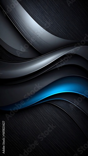 Abstract dark waves with vibrant accent color