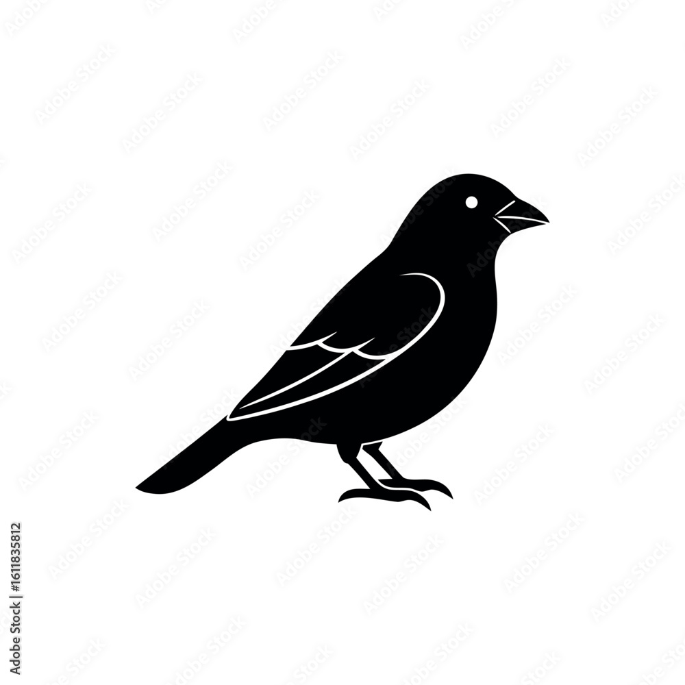 A crossbill Bird's silhouette art vector illustration. A crossbill Bird's silhouette art vector illustration.