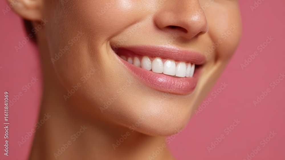 Obraz premium Smiling Woman with Radiant Skin and Bright White Teeth