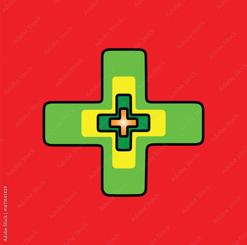 Obraz premium features a stylized medical cross symbol