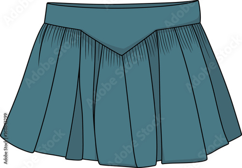Fashionable Teal Pleated Mini Skirt with Modern Design, Trendy Apparel for Women, Stylish Clothing for Everyday Wear and Special Occasions, Versatile Wardrobe Essential