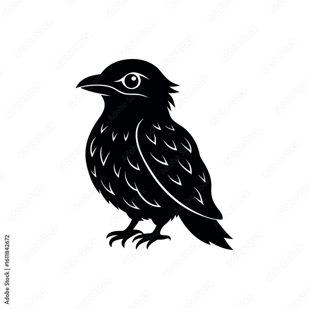 Fototapeta premium A potoo Bird's silhouette art vector illustration.