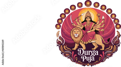 indian durga puja logo