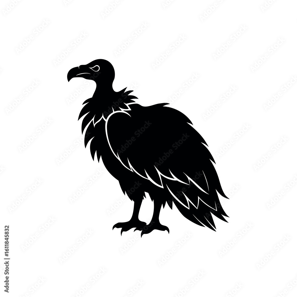 Obraz premium A vulture Bird's silhouette art vector illustration.