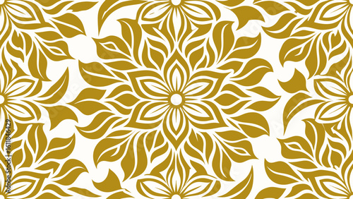 decorative floral pattern golden color isolated white backgrounds for Decorative wallpapers, knitted fabric textured, fabric printing, birthday invitation covers,ornament, floral, background, flower, 
