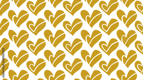 Seamless patterned abstract love hearts golden colors isolated white backgrounds for knitted fabric textured, fabric printing, birthday invitations covers,black background, celebration event,