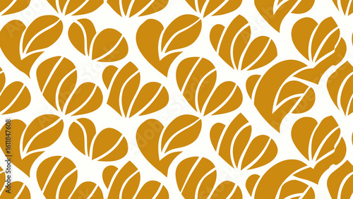 Seamless patterned abstract love hearts golden colors isolated white backgrounds for knitted fabric textured, fabric printing, birthday invitations covers,black background, celebration event,