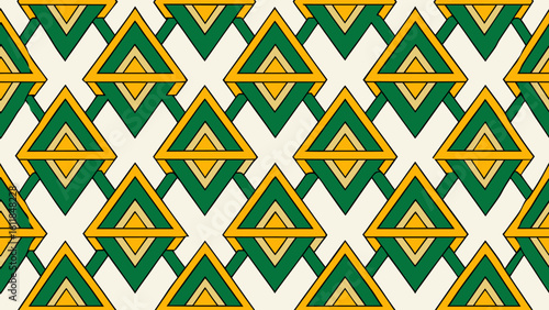 Geometrical seamless patterned golden green colors isolated white backgrounds for knitted fabric textured, fabric printing.backgrounds, ornate, cut out, repetition, abstract, art, illustration, 