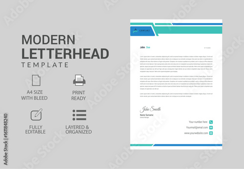 Creative Corporate Letterhead Template with Professional Layout

