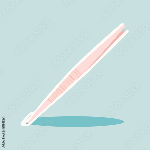 Vector illustration of pink slant-tip tweezers with a textured grip area.