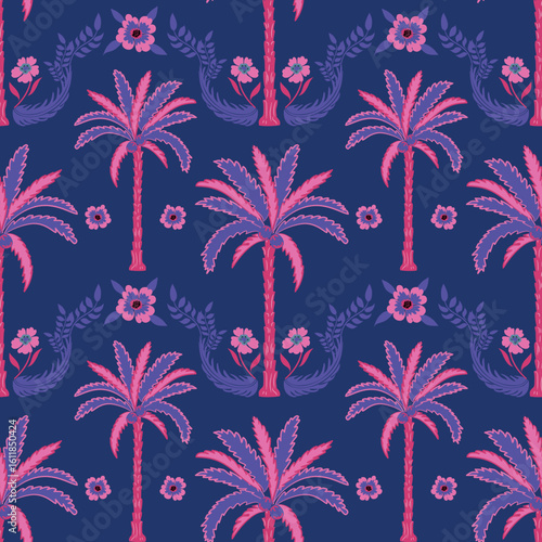 seamless background with Cooco flower hand drawn design