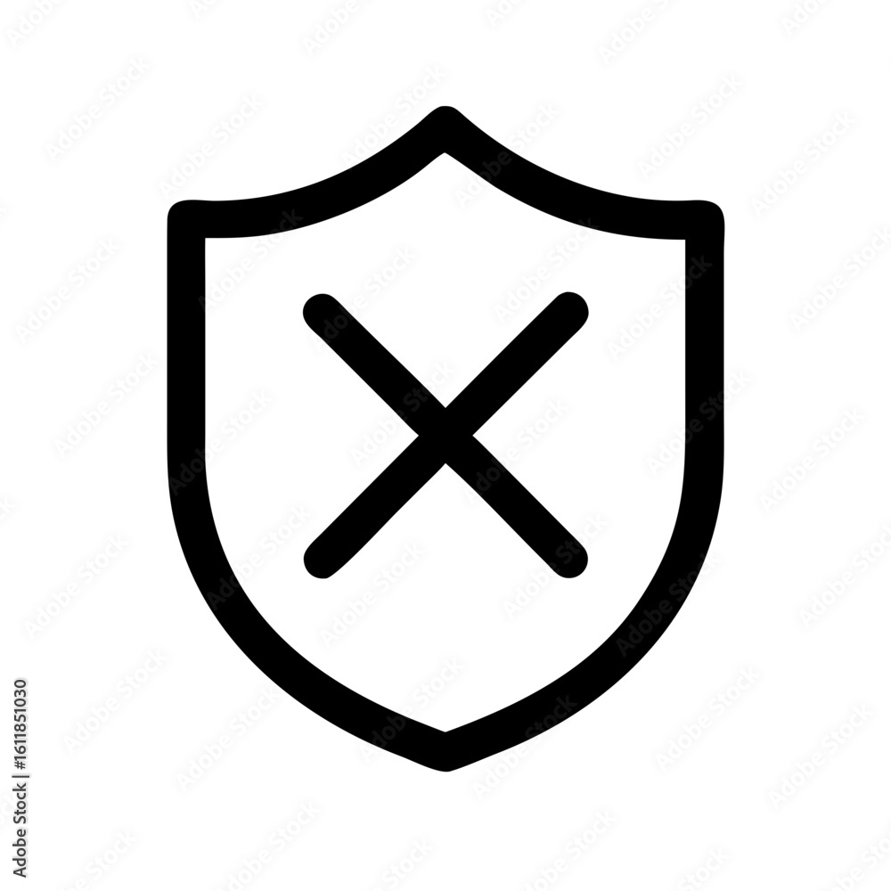 Obraz premium shield unprotected icon design.