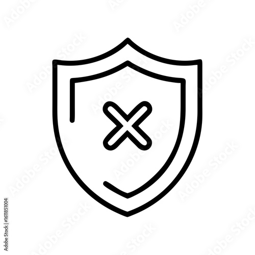 shield unprotected icon design.