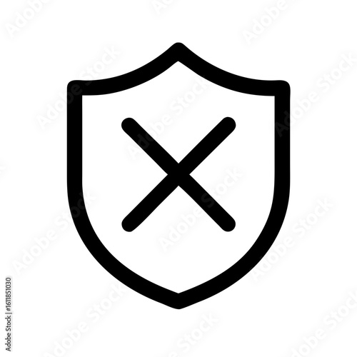 shield unprotected icon design.