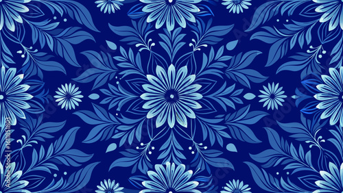 flower damask seamless pattern dark blue colors background. Elegant luxury texture for wallpapers, backgrounds and page fill, surface textures,flower, colours, damask, elegant, graphic, luxury, 