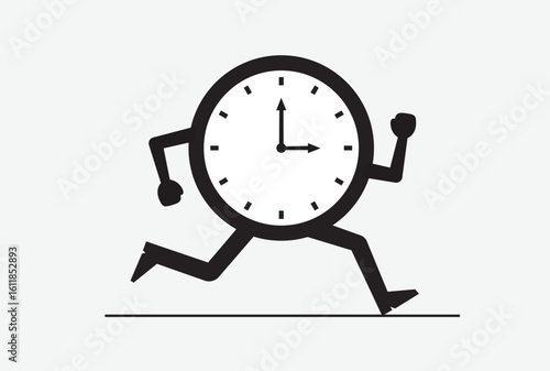 Time running, time management concept vector illustration.