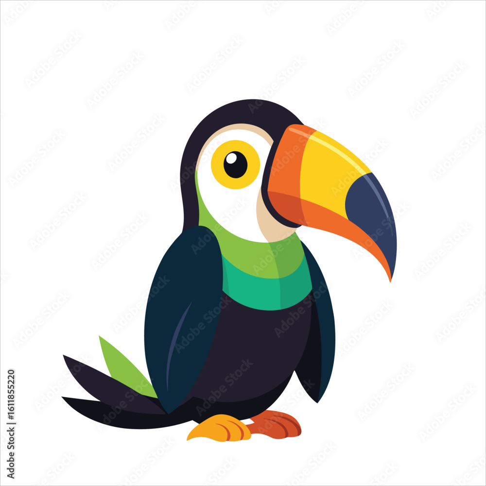 Fototapeta premium Happy Toucan Sitting Vector Art