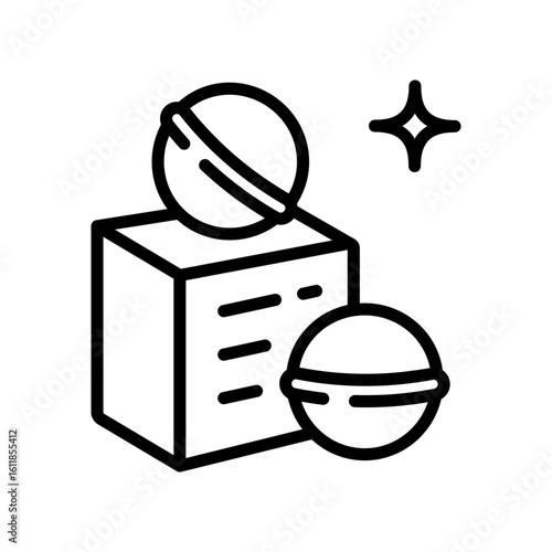 Bath salts bomb icon. Vector simple illustration from beauty concept. Bath Bomb Packaging. Sparkling sea salt ball for aromatherapy and relaxation