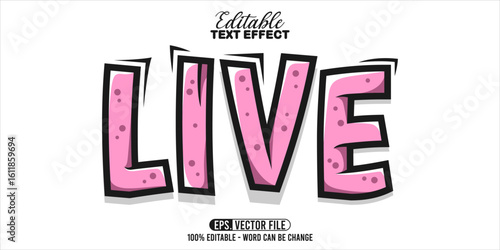 Live word typography, editable text effect