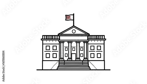 Simple outline drawing of a government building