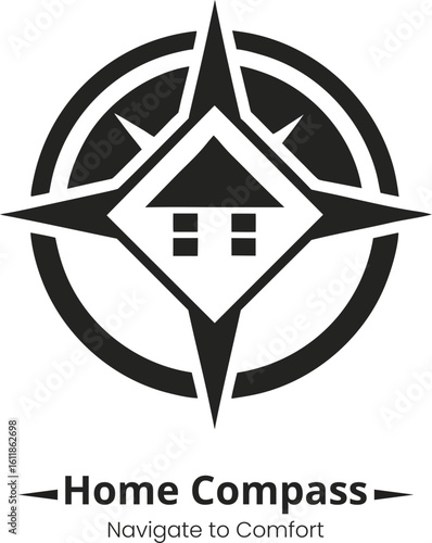 Home compass logo symbolizing direction and finding a house