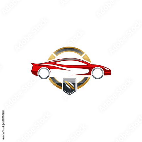 Car Shop emblem icon logo flat vector design