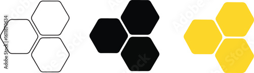 Yellow honeycomb isolated on a white background. honeycomb icon for your website design, logo, app, UI. flat style. Vector Illustration.