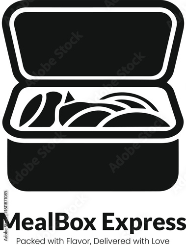 Mealbox express logo with open lunchbox and food inside