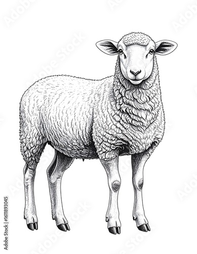 Detailed illustration of a sheep