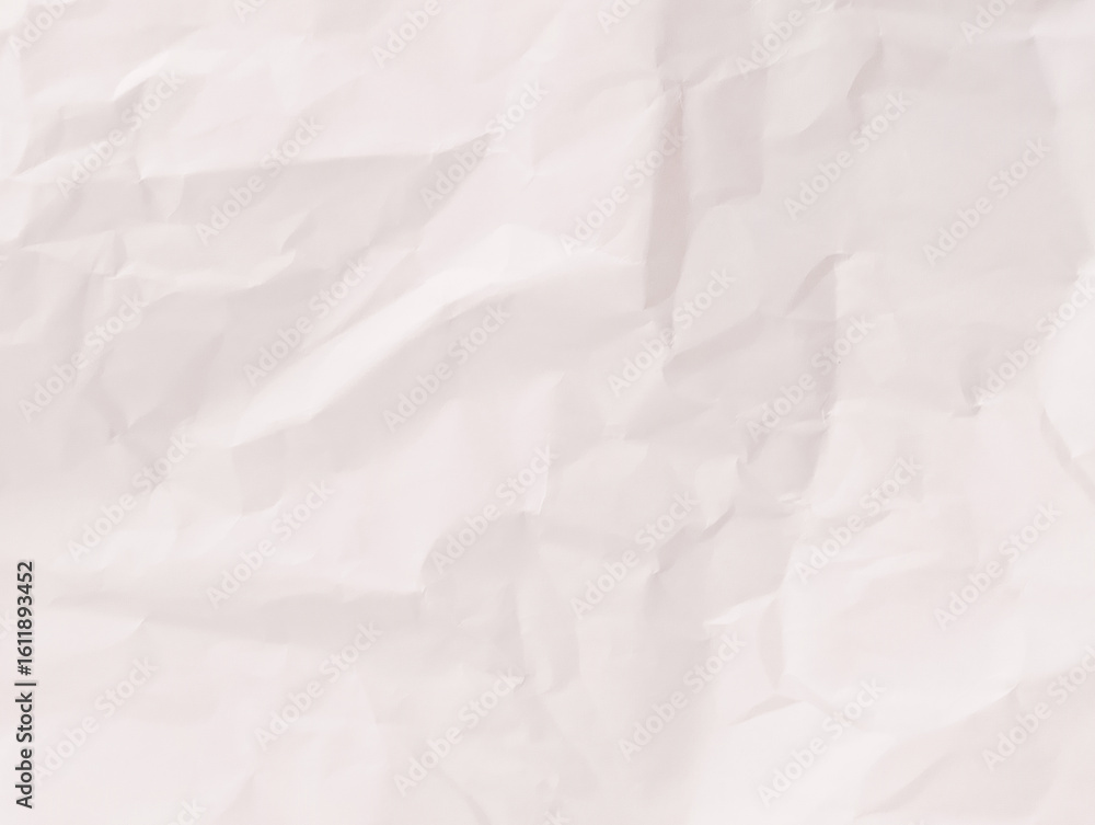 Naklejka premium Crumpled and Wrinkled White Paper Background with Grunge Texture for Vintage Design Projects, Posters, and Creative Digital Artwork 