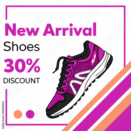 Shoes sale for social media post or square banner template design