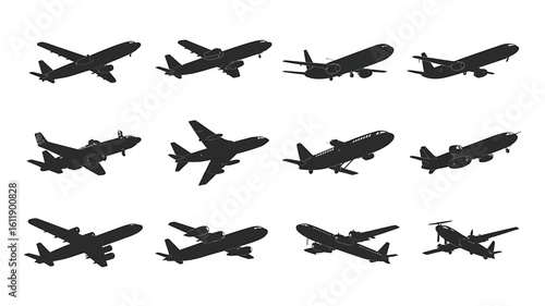 Airplane Silhouette Collection Aviation Graphics for Design Projects