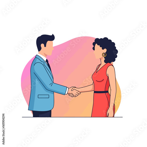 Business colleagues shaking hands, signifying a deal or partnership.