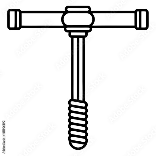 T handle auger tool silhouette isolated on white background