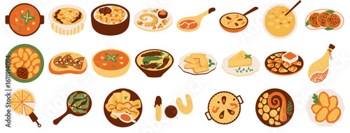 Authentic Spanish cuisine feast featuring vibrant tapas, paella, and savory dishes, perfect for culinary blogs and travel guides highlighting Spain