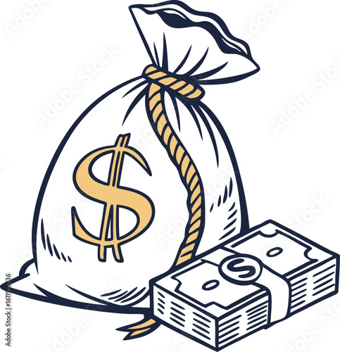 bag of money vector illustration 